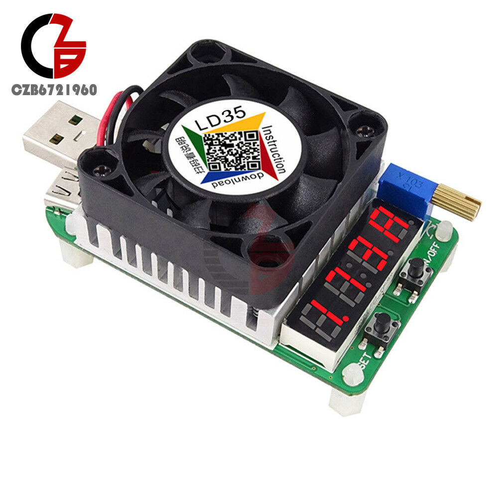 4-Bit 5A 35W LD35 Electronic Load Resistor USB Interface Discharge Battery Test