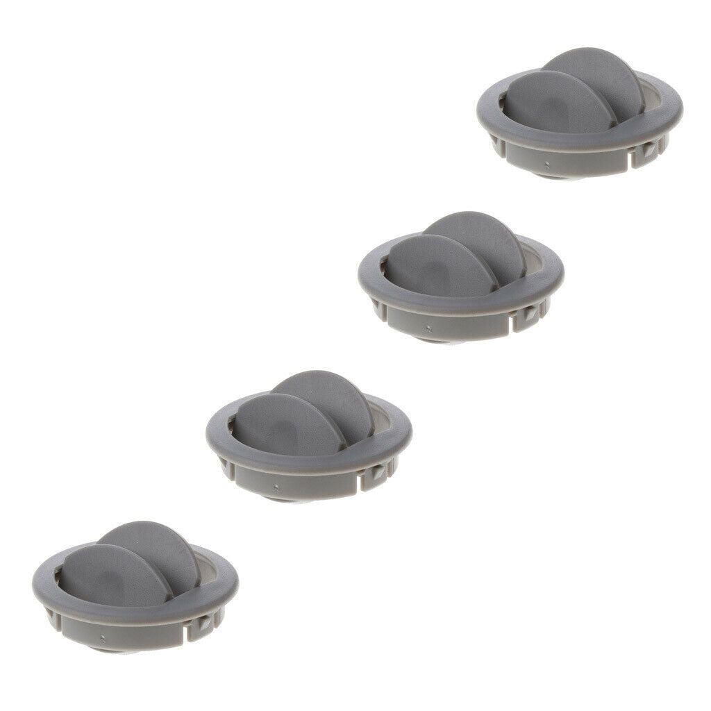 4 Pieces RV ATV Interior Round Exhaust Vent Outlet Rotating Gray Plastic