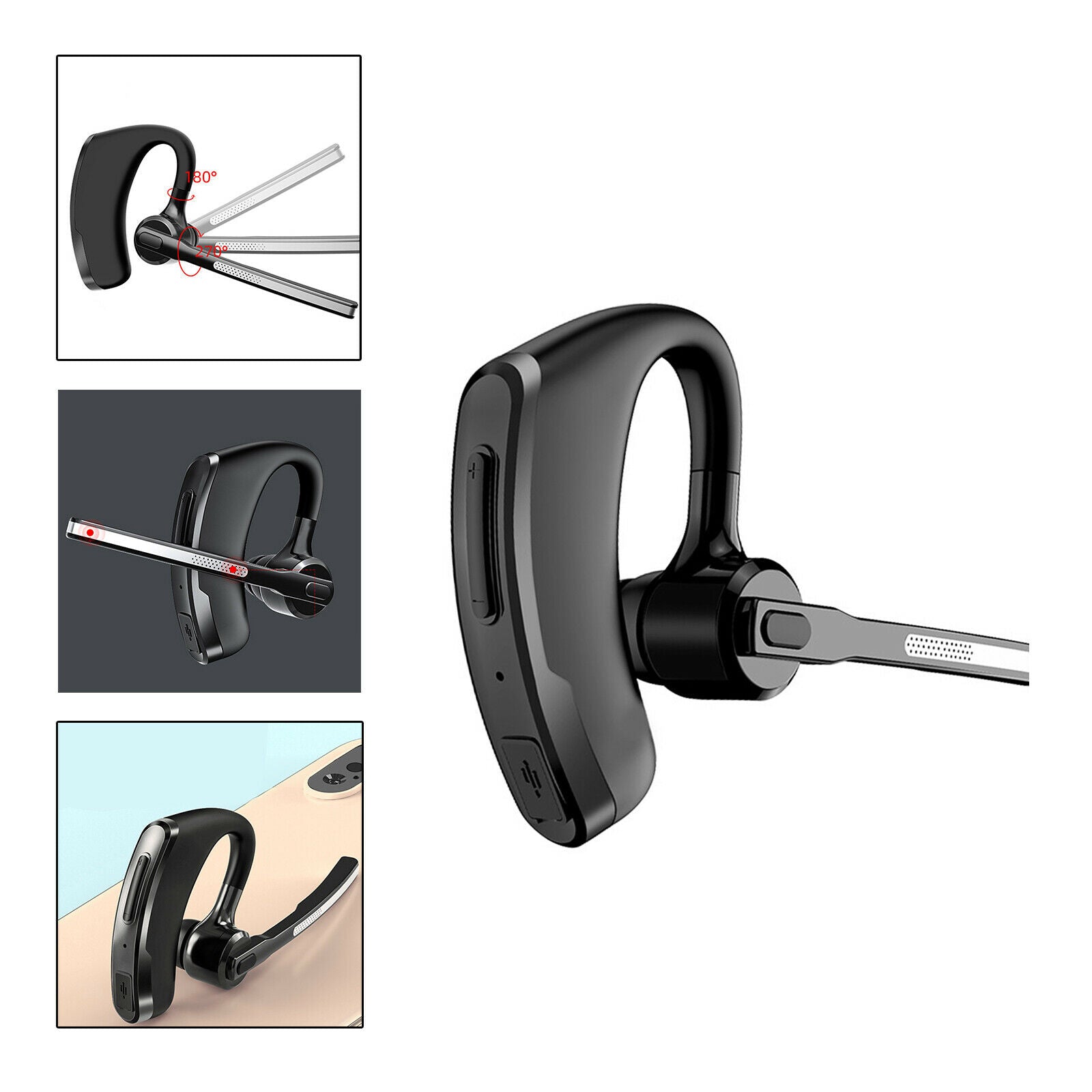 Noise Cancelling Wireless Bluetooth 5.0 Mono Headset Earpiece for Driving