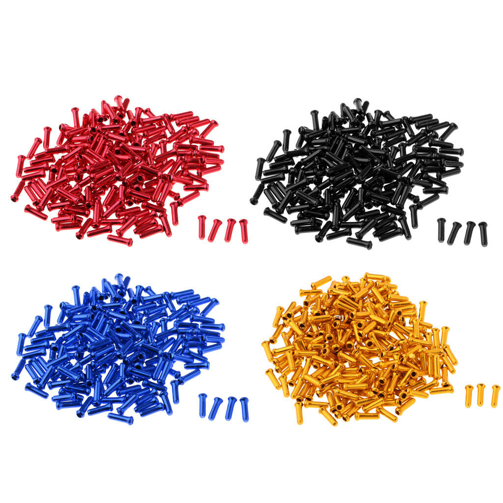 500Pcs Bike Brake Cable End Tips Gear Inner Cable   Crimp Accessory Red