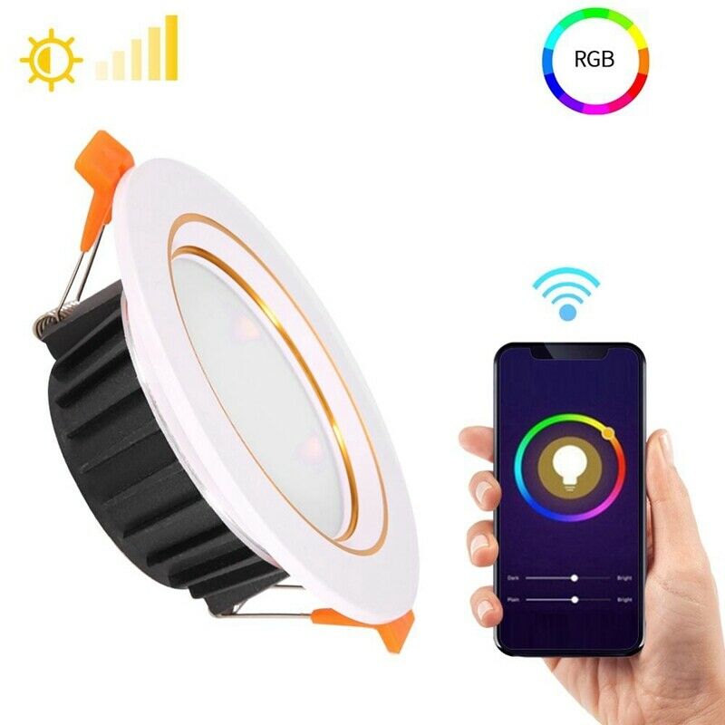 WiFi Smart LED Downlight 7W Black Base RGBW Dimmable Smart Voice Control Led LJ6