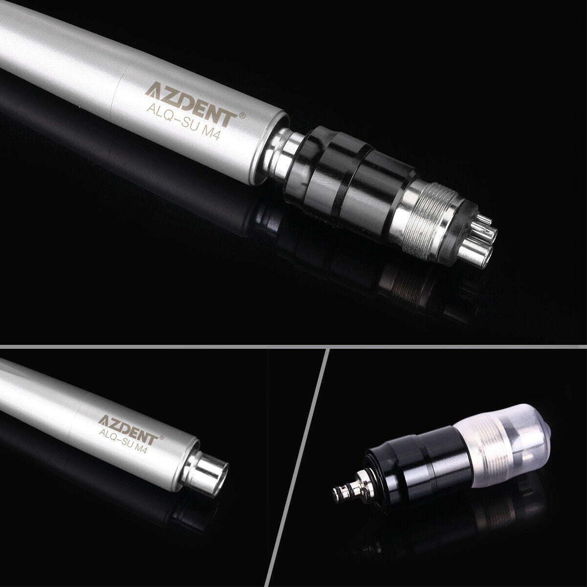 Dental 3PCS Clean Head LED E-Generator Handpiece Quick Coupler 4 Way Spray 4Hole