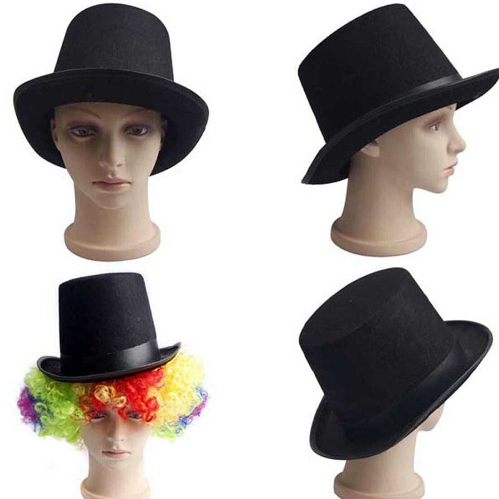 Black Magician Butler Top Hat Steampunk Costume Accessories Felt Party Hat
