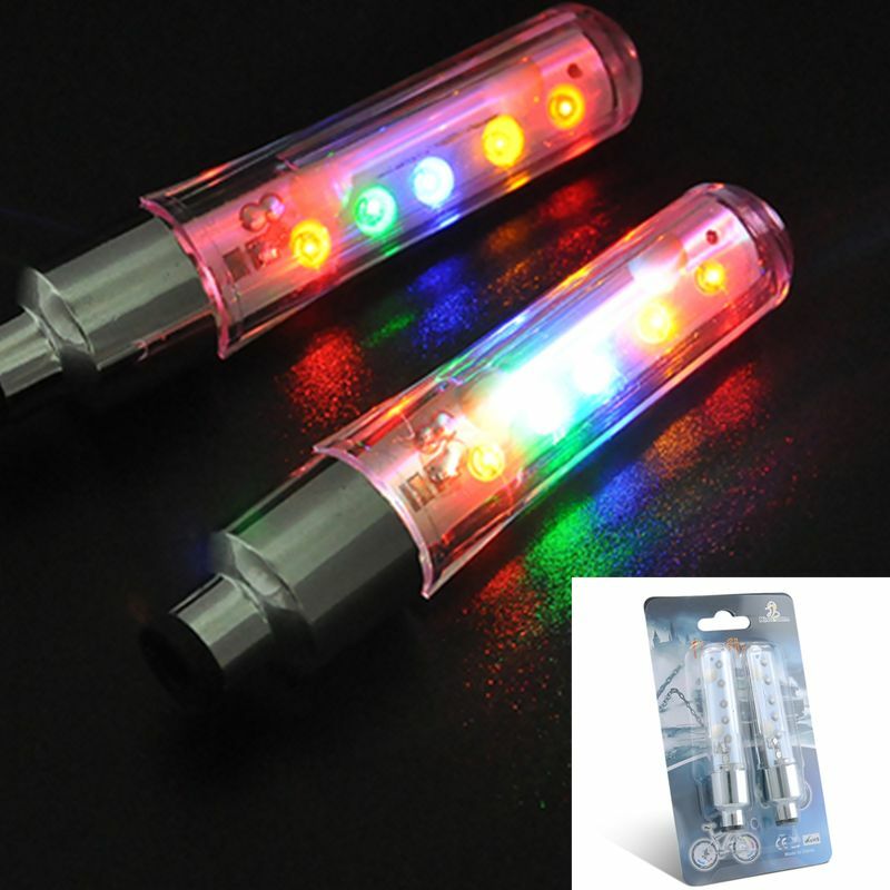 5 LED Bicycle Motorcycle Car Bike Tyre Tire Wheel Valve Lamp Flash Light 2PCS ~