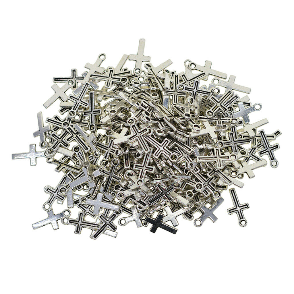 200 Pieces Cross Shape Pendants Chain Pendants Charms Pendants for Diy Jewelry