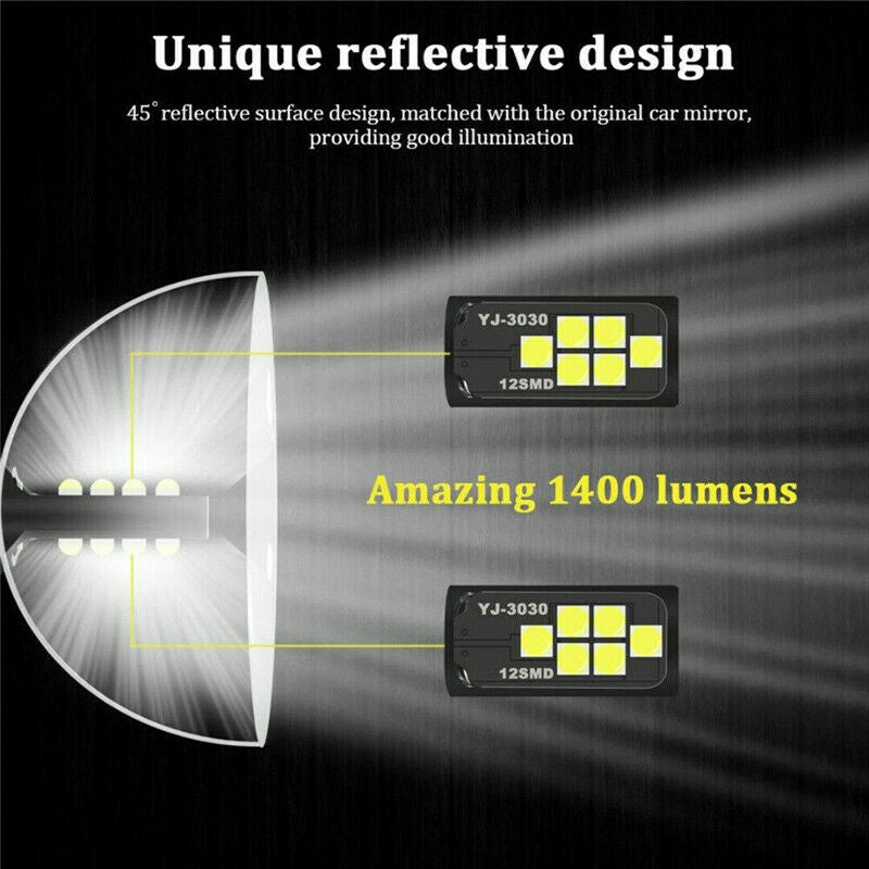 2Pcs 1157 Switchback LED Front Turn Signal Parking DRL Light Bulbs White Lamp