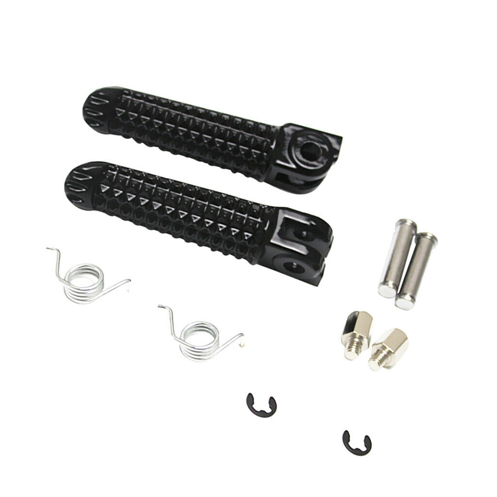 2Pcs Black Front Rear Foot Pegs Footrest Kit For Yamaha YZF R1 R6 R6S Black