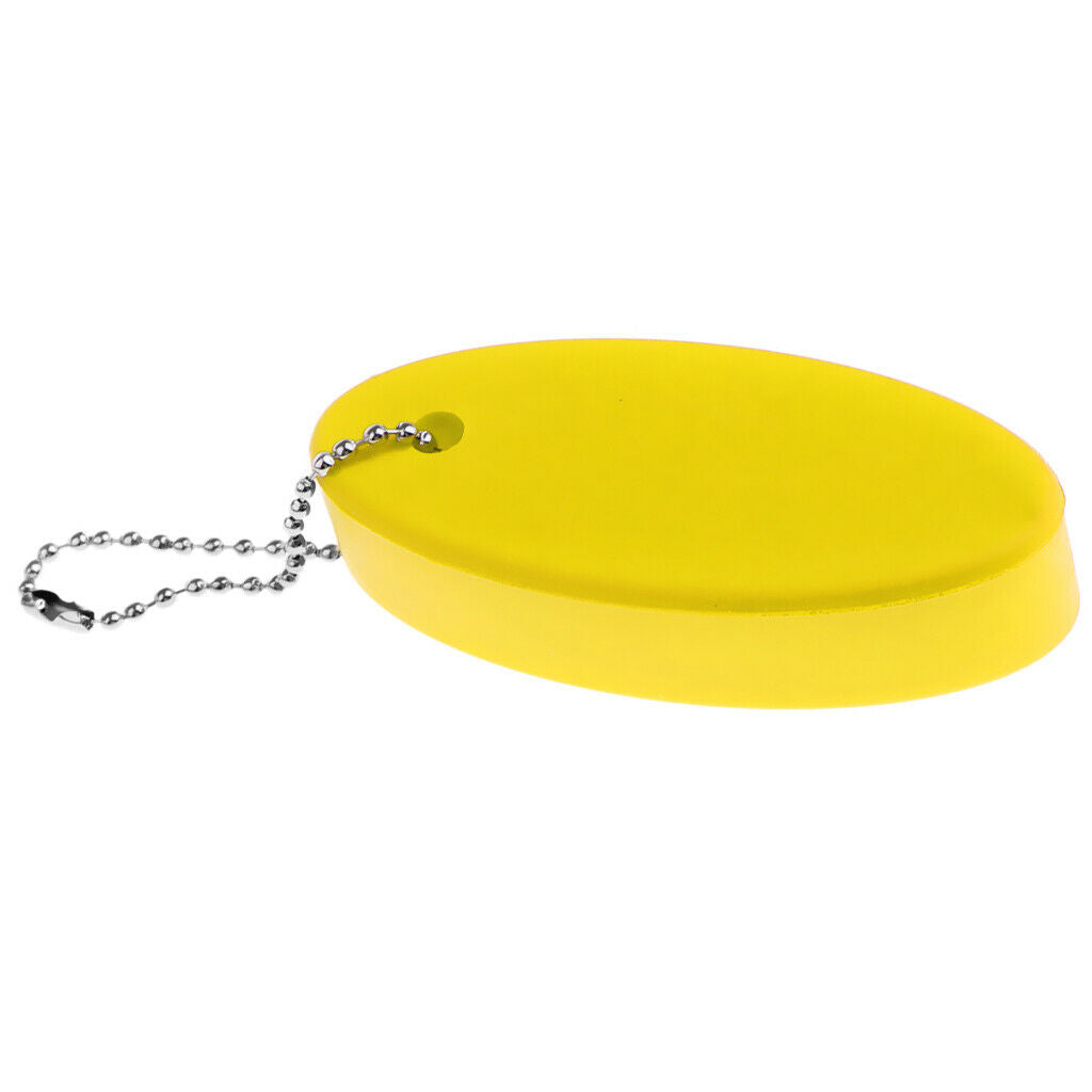 Yellow Foam Floating Oval Keychain Keyring Water Sports Boating Key Float