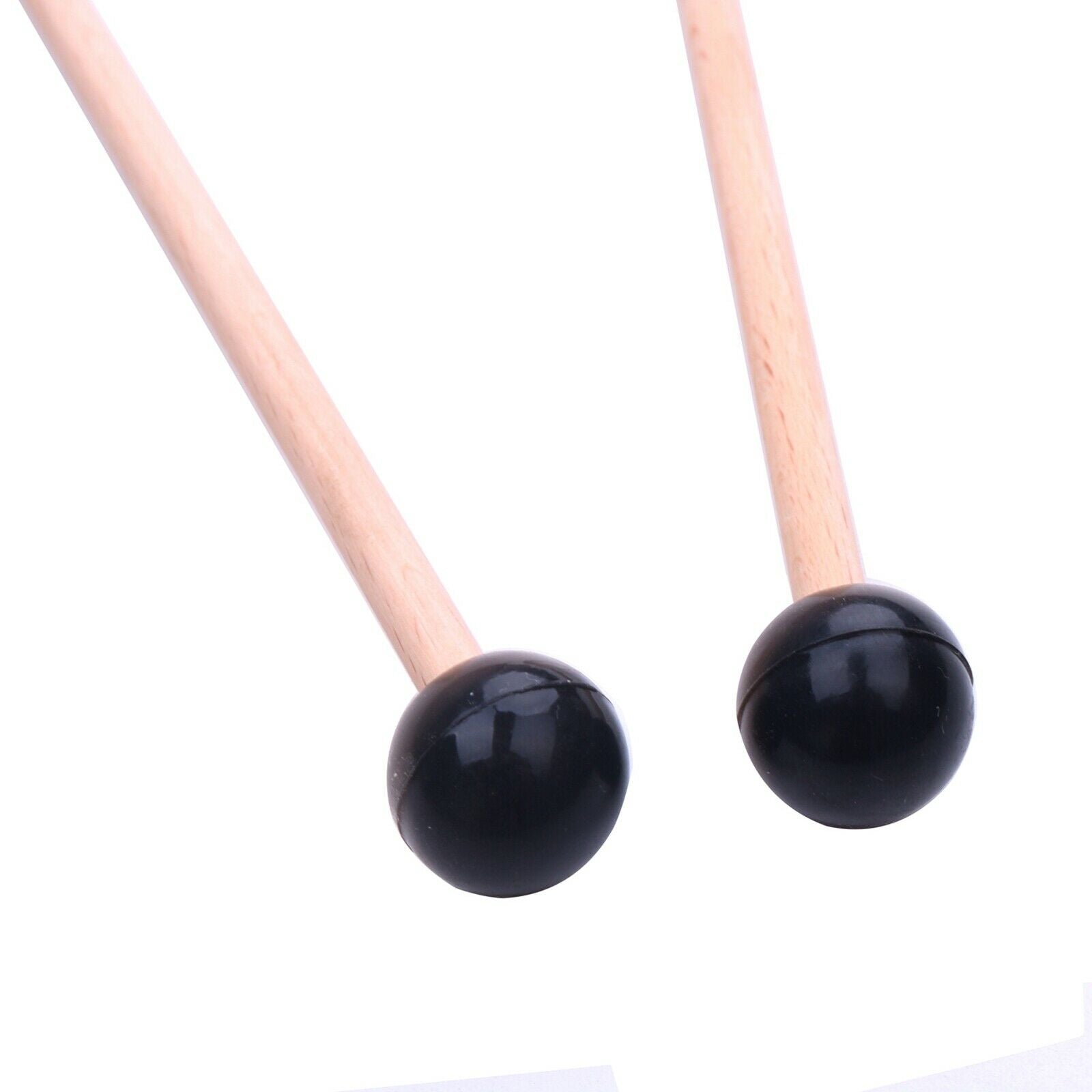 2/Set Professional Wooden Drumstick Rubber Marimba Mallets with Wood Handle