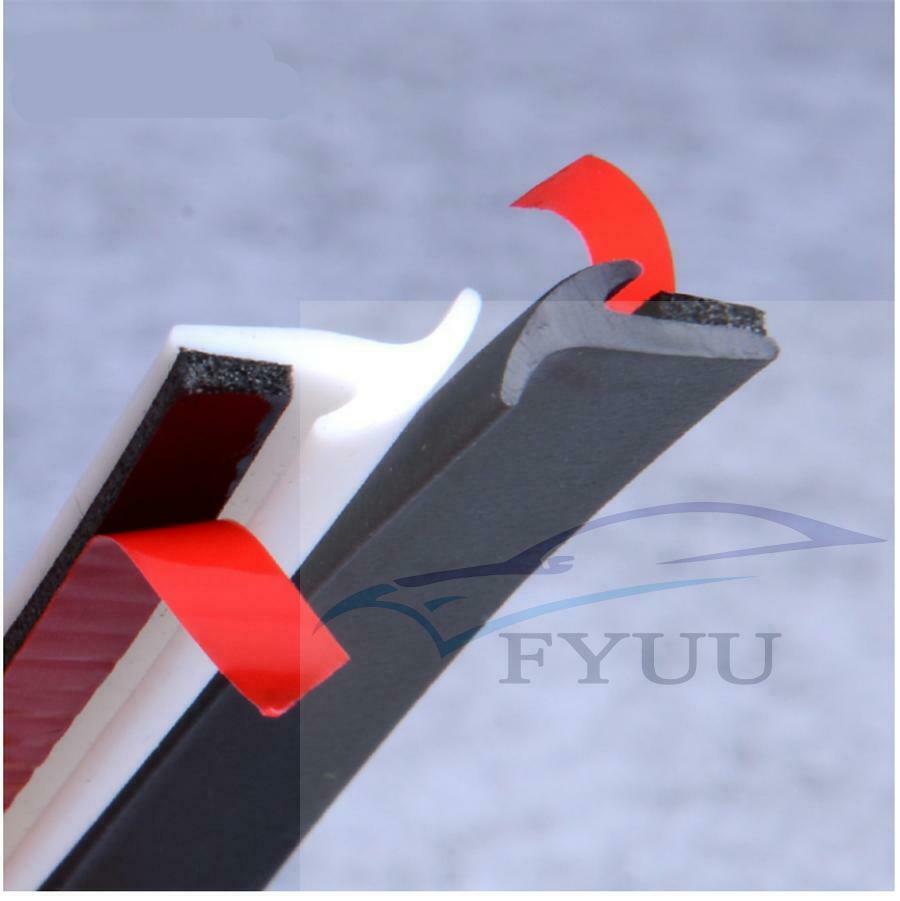 10M Rubber Car Sealing Strip Slanted T-Type Seal Weatherstrip Edge Trim White