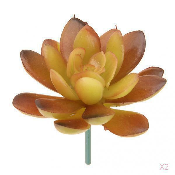 2 Pcs Artificial Stem Succulent Artificial Plant Foliage Home Garden Decor