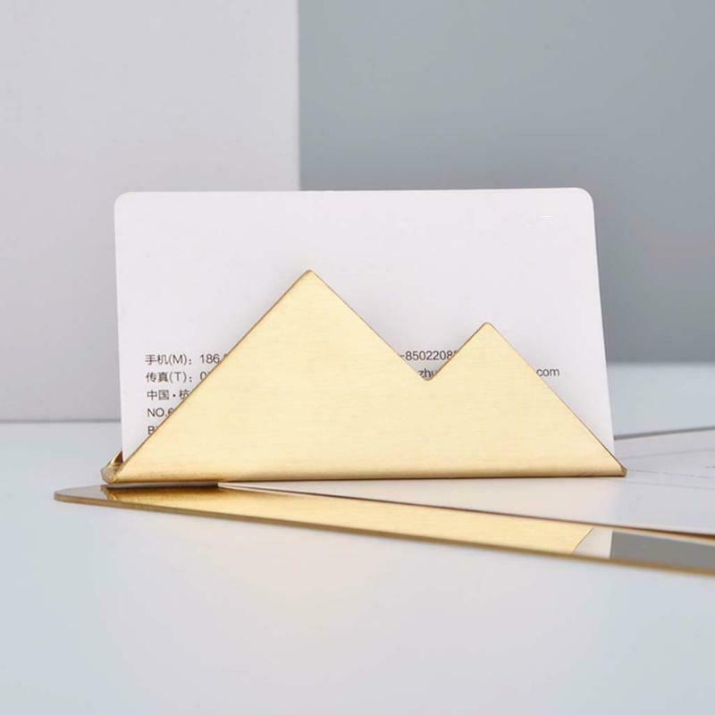Stainless Steel Business Name Card Holder Creative Cards Storage Display Stand