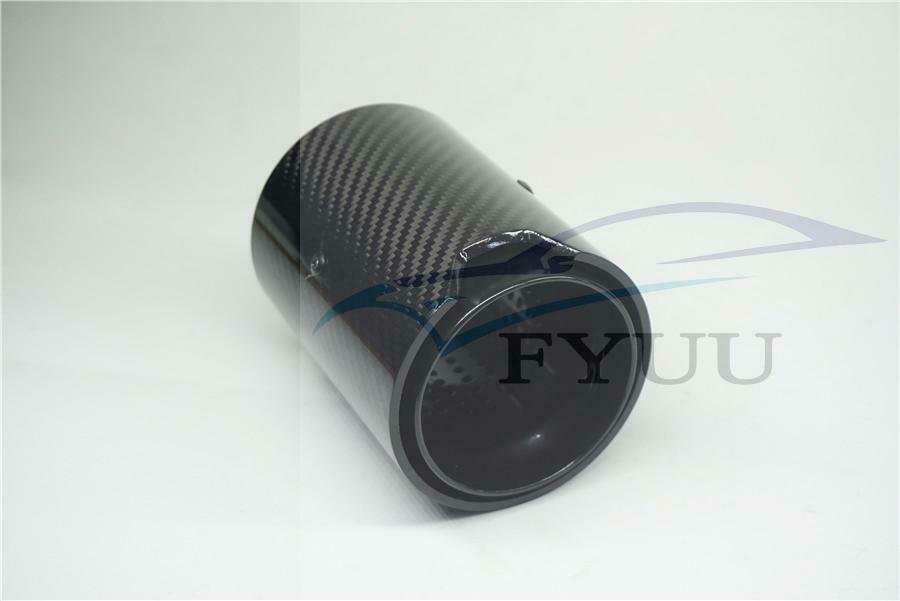 70mm（2.7inch） Grilled Style Real Carbon Fiber Glossy Exhaust tip exhaust pipe