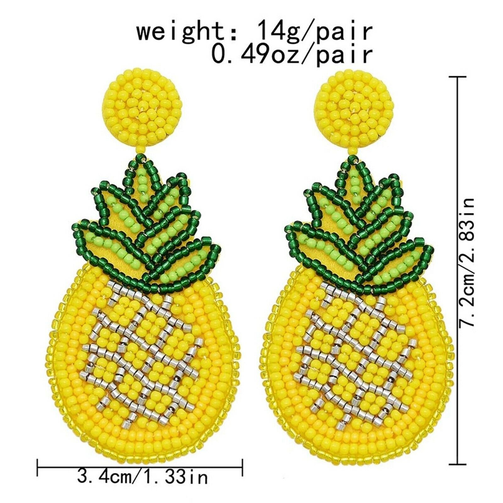 Fashion Pineapple Beaded Earrings Bead Dangle for Women Girls Jewelry Gifts