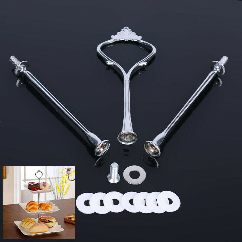 3 Tier Hardware Crown Cake Plate Stand Handle Fitting Holder Wedding Party Sets