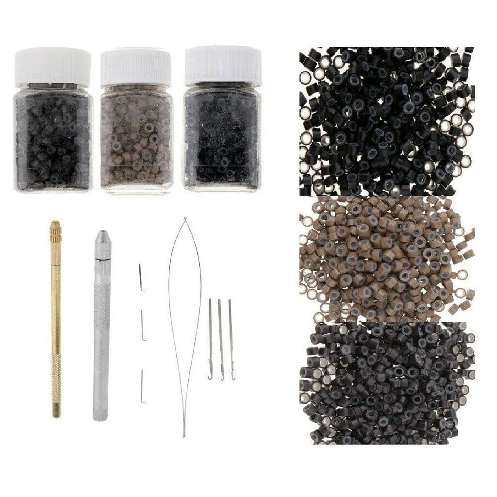 Hair Wig Micro Rings Link Beads Silicone Hooking Ventilating Latch Pulling Loop