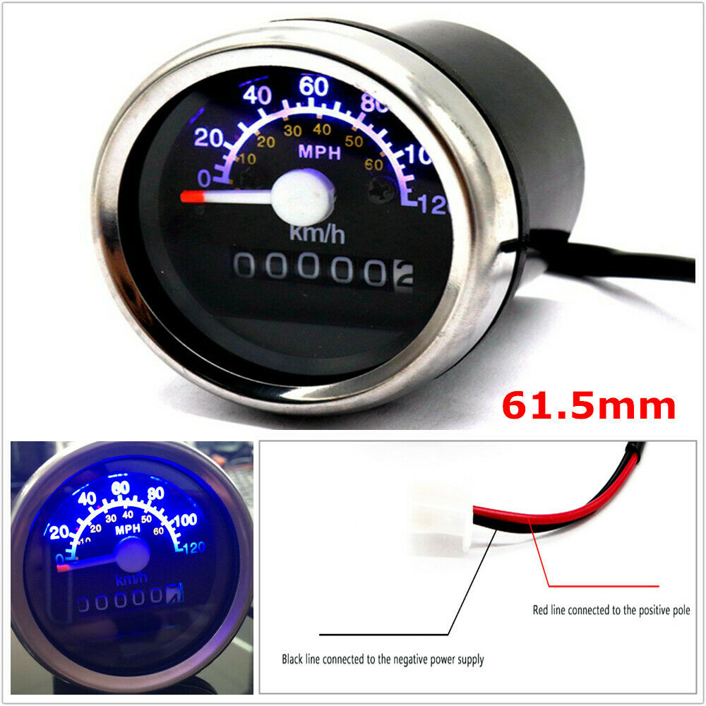 Motorcycle Biks LCD Digital Speedometer Odometer Double Mileage Kilometer km/h
