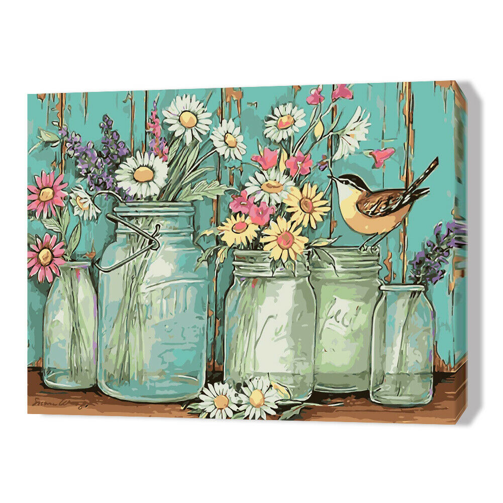 Vase Oil Painting By Numbers Digital Painting On Canvas Poster Wall Picture @