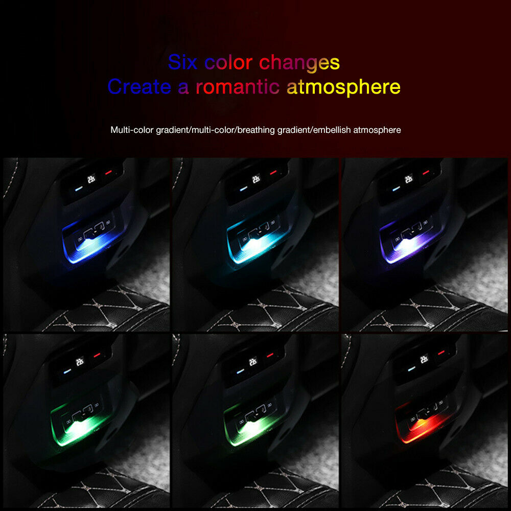 USB LED Neon Mini Car Interior Night Light Atmosphere Ambience Lamp Light