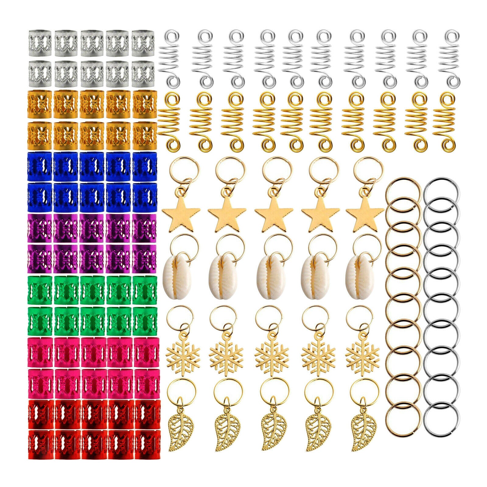 130x Star Hair Jewelry Braid Rings Accessories Dreadlocks Beads for Braiding