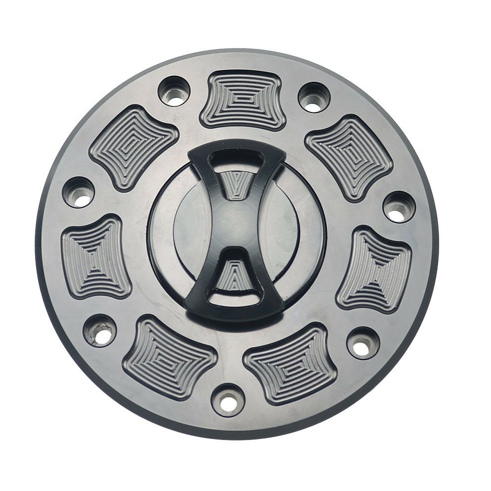 Black CNC Bow-tie Gas Fuel Tank Cap Cover For Kawasaki ZX-11 ZXR400 Ninja ZX ZZR