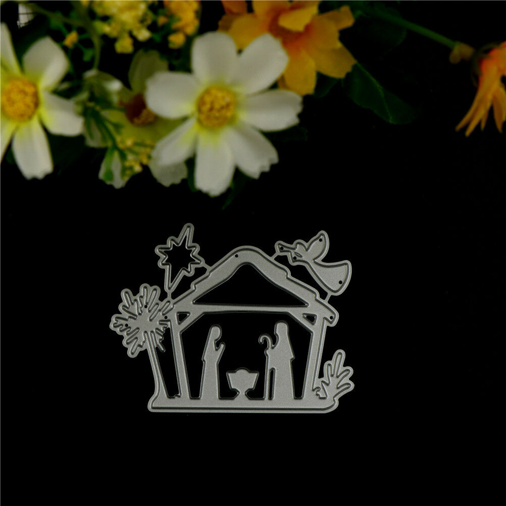 Pious Jesus Nativity Coconut Tree Cutting Dies Scrapbooking Photo Albu.l8