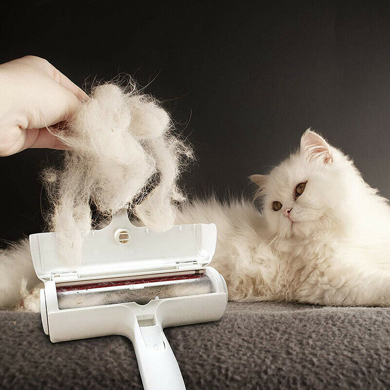 Self-cleaning Pet hair remover Handheld Tool 2-Way Roller Dog Cat Removing Gy