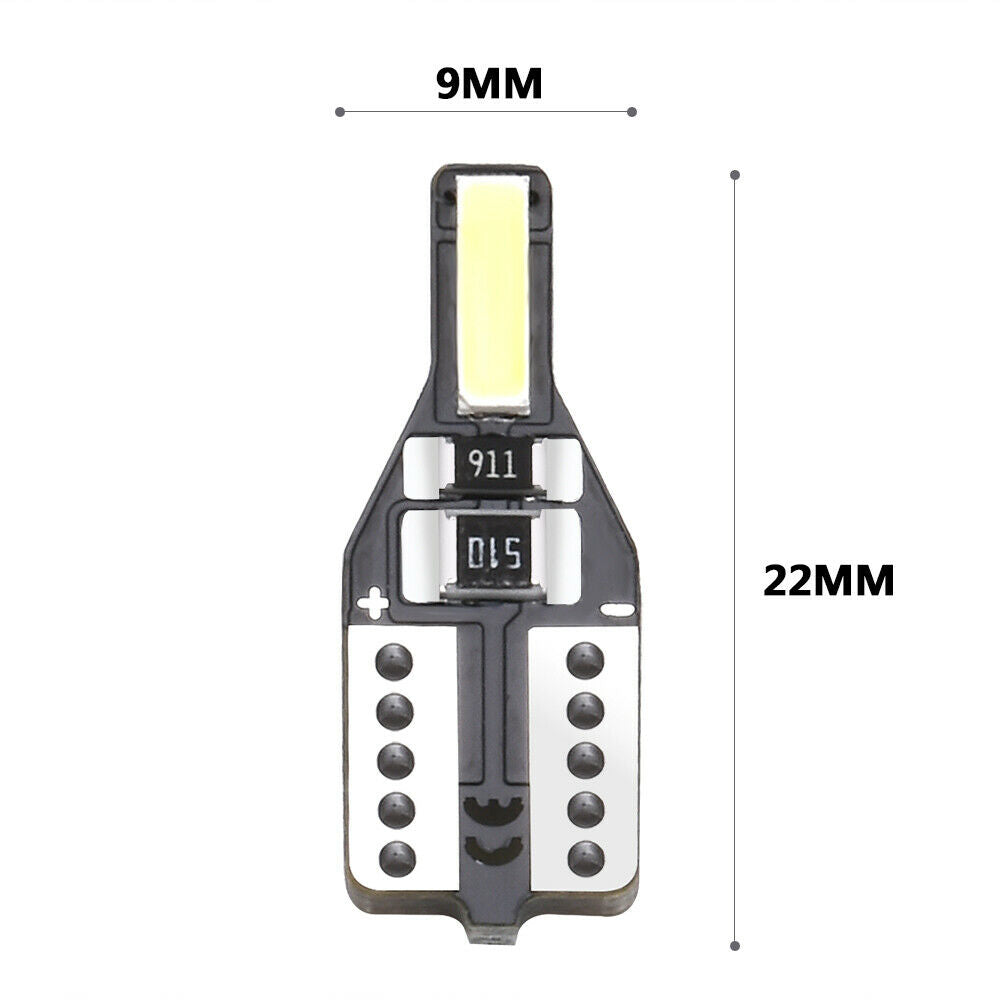 10X T10 501 194 W5W 2SMD LED Car HID White CANBUS Error Free Wedge Light Bulb WL