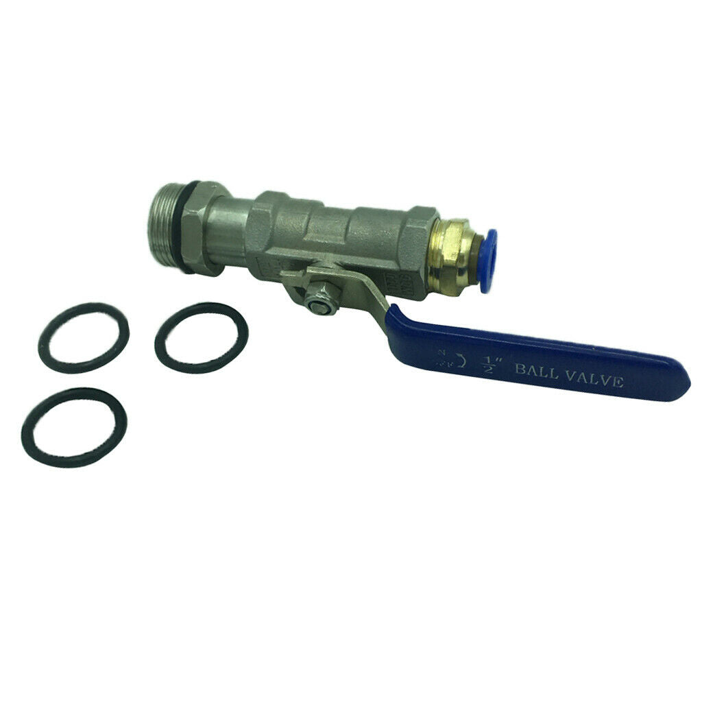 200L Oil Tank Barrel Drain Valve Faucet Tap PU Air Hose Adapter Straight 1P -