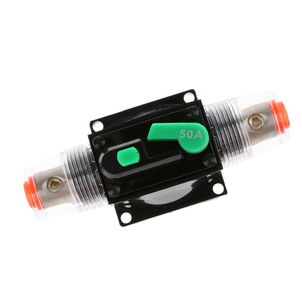 Waterproof 50A Circuit Breaker Reset Fuse Holder Inline Fuse For Auto Car Marine