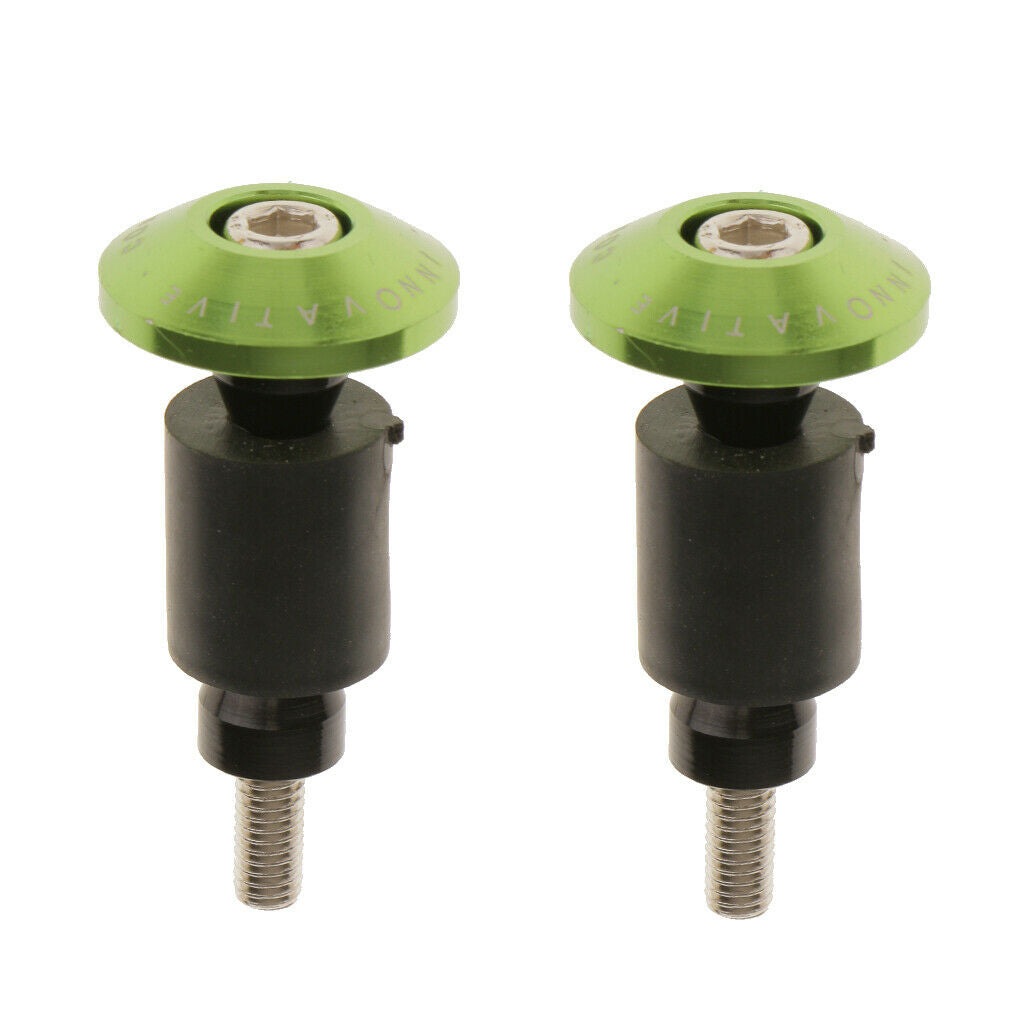 7/8" CNC Motorcycle Streetbike Handlebar Cap Hand Grips Bar Ends Plugs Green