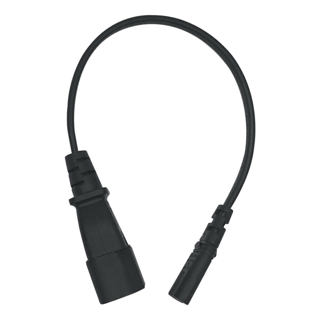Black New IEC320 C14 Male to C7 Female Power Convertor 2 Prong 0.75 Square