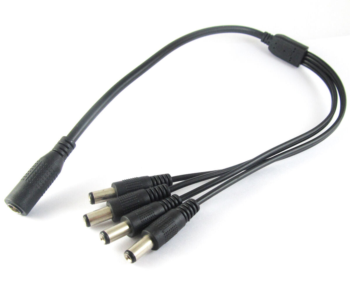 10 sets DC 2.1 x 5.5mm  Female 1 to 4 Male Power Cables for CCTV Camera