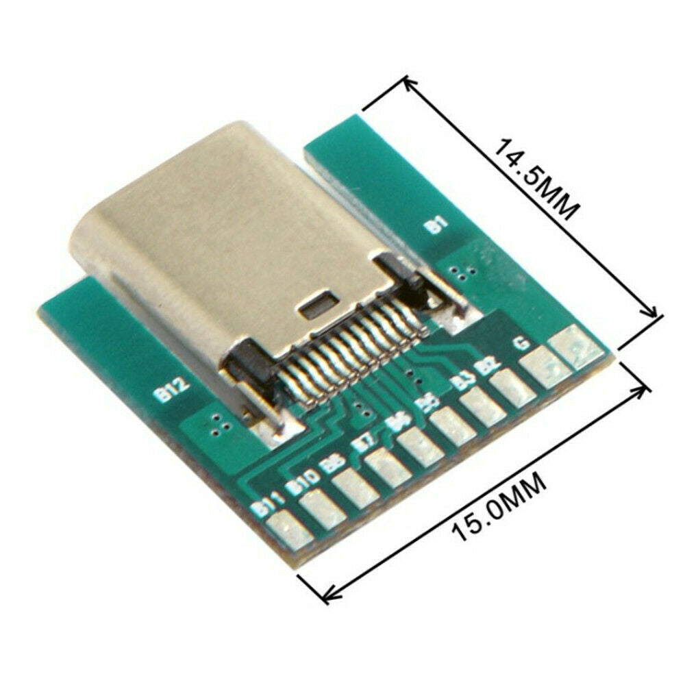 1Pcs USB 3.1 Type C Female Socket Connector Plug SMT Type with PC Board