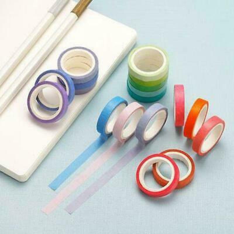 60 Rolls  Washi Masking Tapes | 8mm Wide Colorful Decorative Masking DIY E Tapes