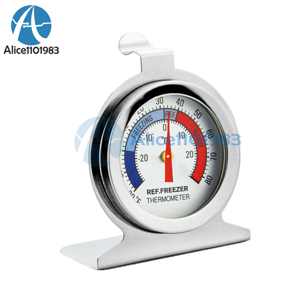 Useful Temperature Refrigerator Freezer Dial Type Thermometer Stainless Steel