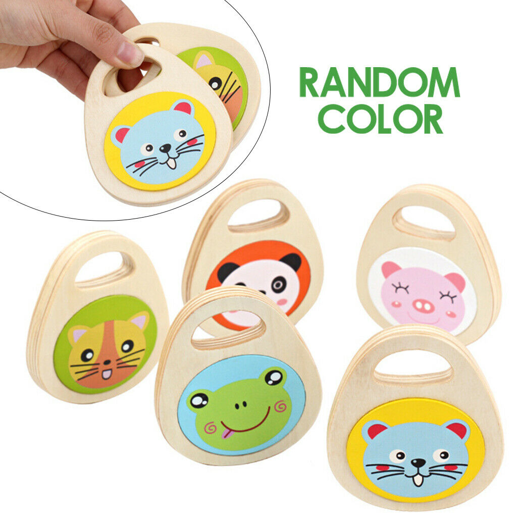 Toddler Wood Castanets Puzzle Music Instruments Toys for Baby Boy Girl