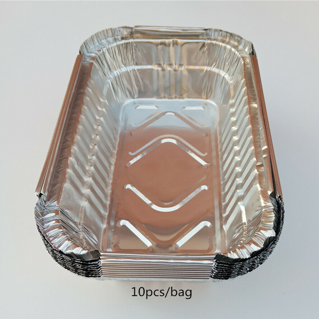 10 parts / set of disposable aluminum foil grill collecting trays for BBQ roasts