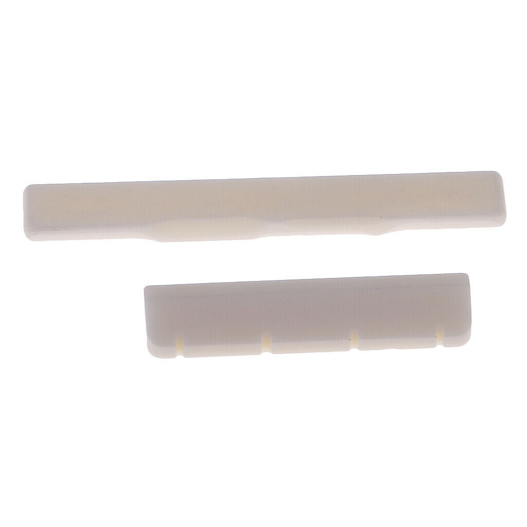 1 Set Guitar Slotted Saddle Nut Carved Bone for Ukulele Uku Replacement Parts