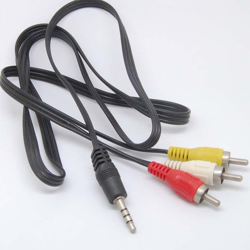3.5mm to 3 RCA AV A/V TV Video Cable Cord For MP3 MP4 PMP Media Player