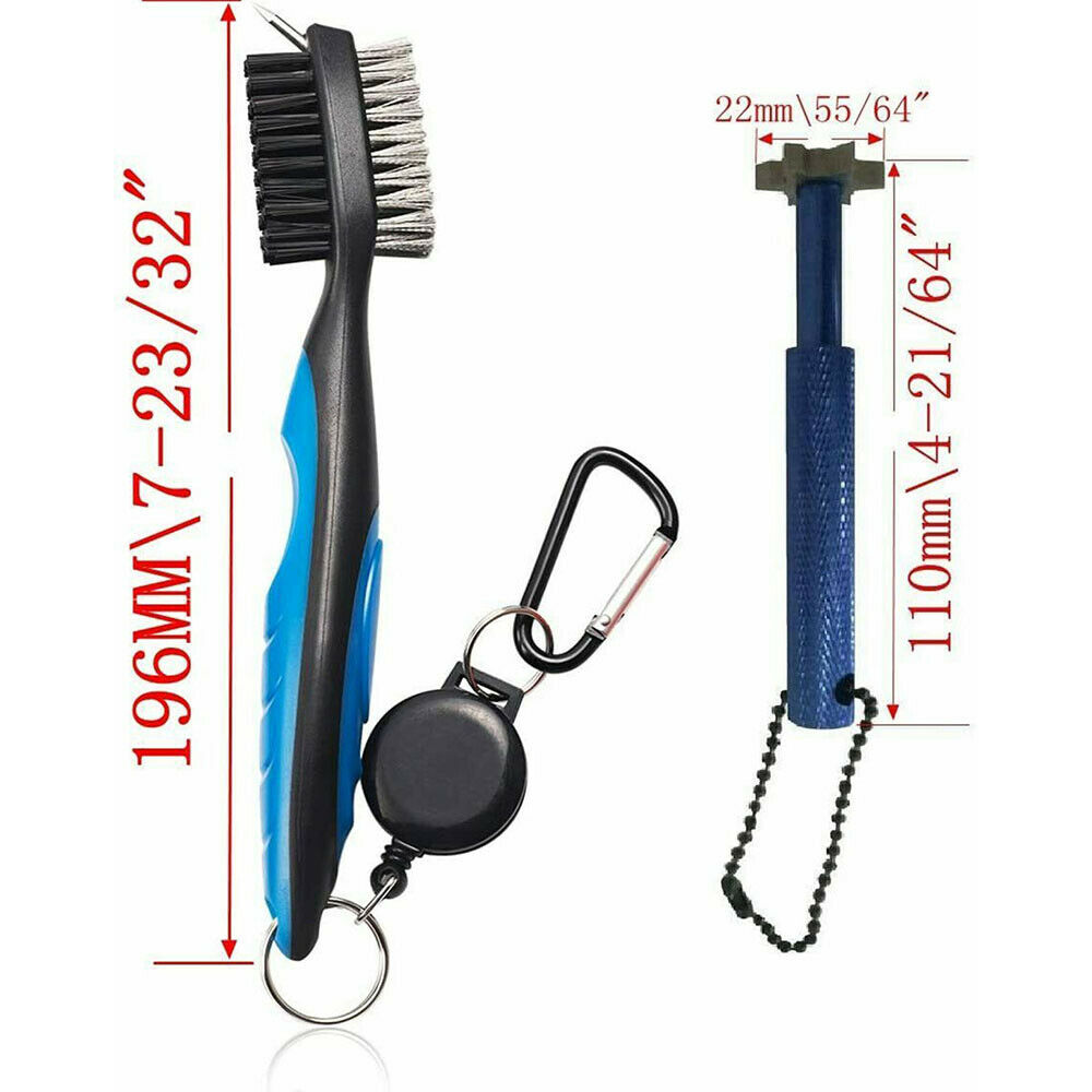 Golf Club Cleaning Groove Brush Cleaner & Golf Groove Sharpener Regrooving Set