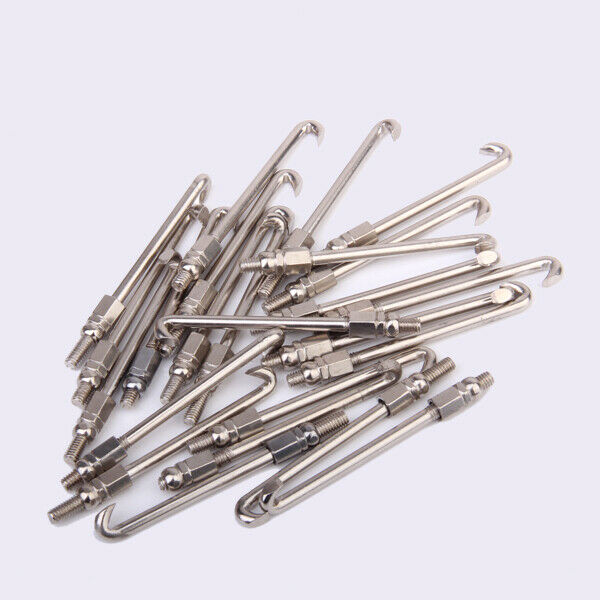 3X A Set Of 24pcs Chrome Plated 2.5 Inch Round Hook with Nut for Banjo