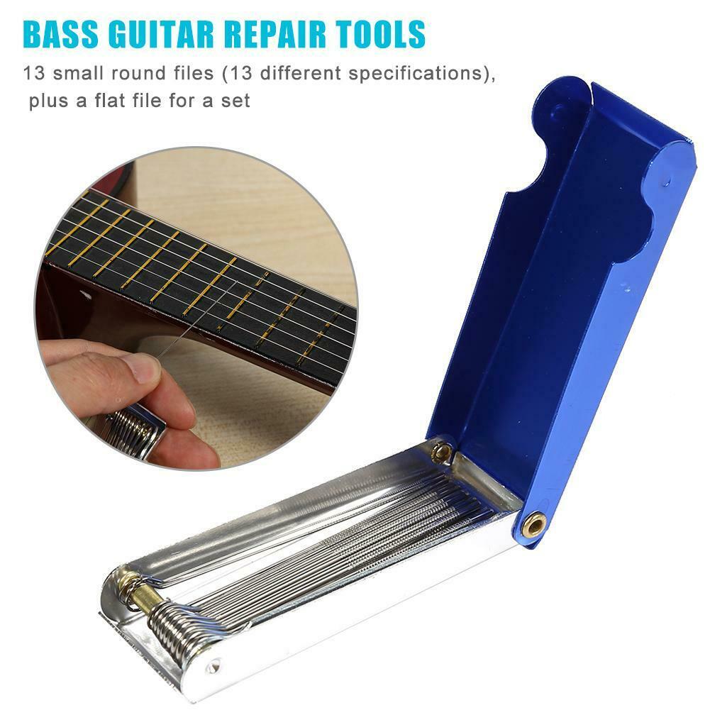 Guitar Nut Bridge Files 13 Round Files with A Flat File Bass String Groove @