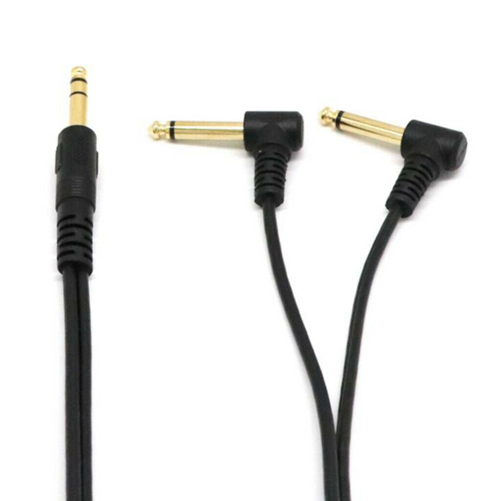 6.35mm TRS Male to Dual Male Mono Audio Extension Cable 5FT Length Cord Wire