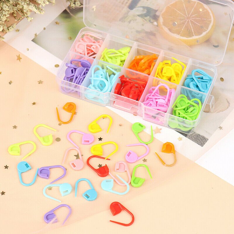 120Pcs Amazing Knitting Crochet Locking Stitch Needle Clip Markers Holder.l8