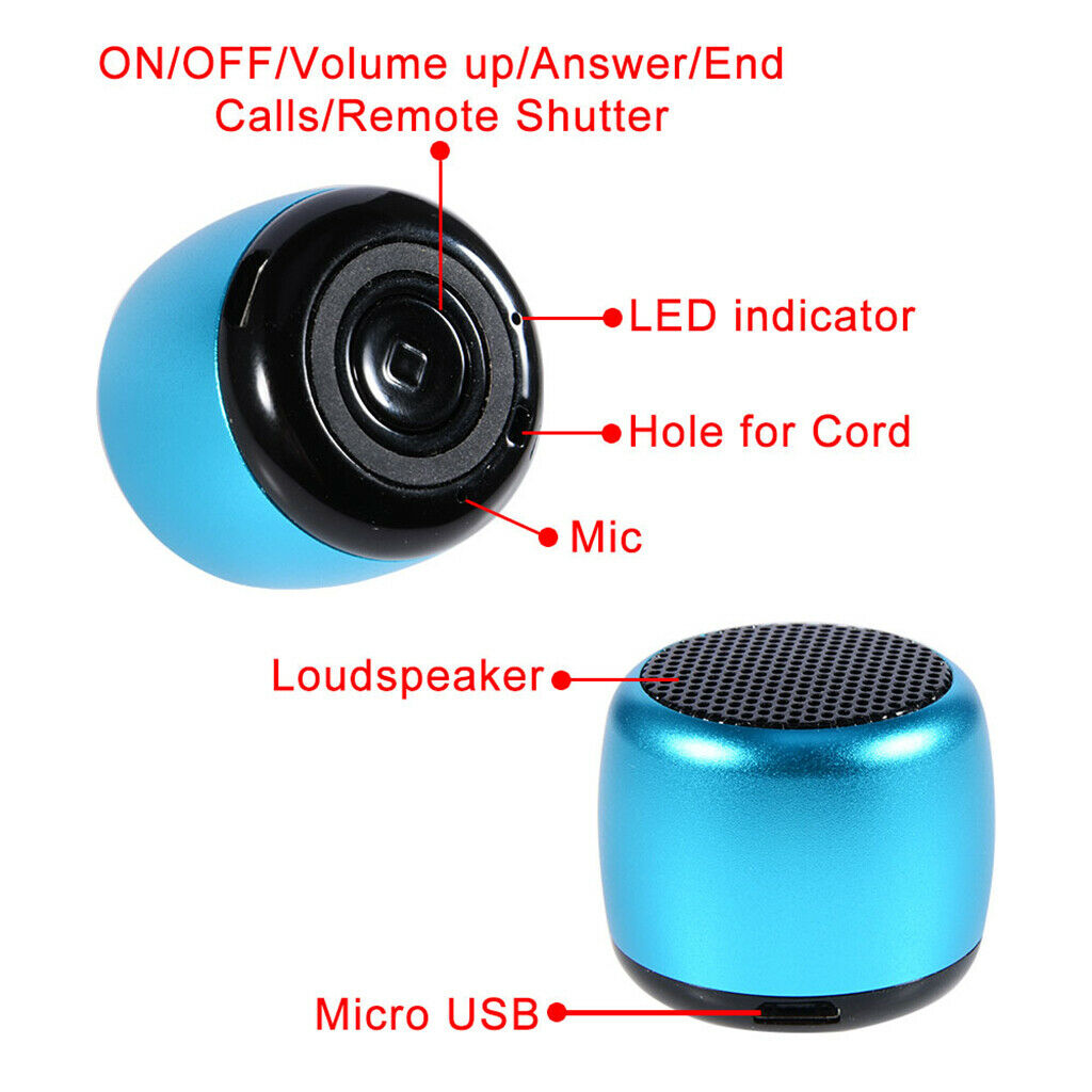 Mini Wireless Bluetooth Speaker Portable Outdoor Audio Player BM2 blue