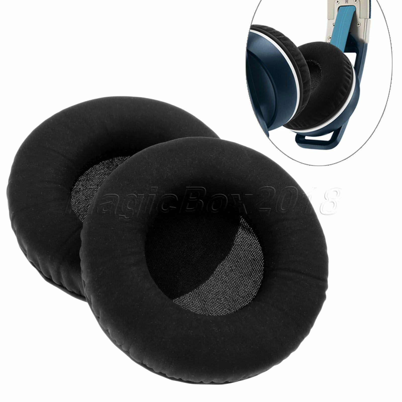 Black Foam Ear Pad Cushion Earpads 9X4.5X2 For Sennheiser Urbanite XL Headphones