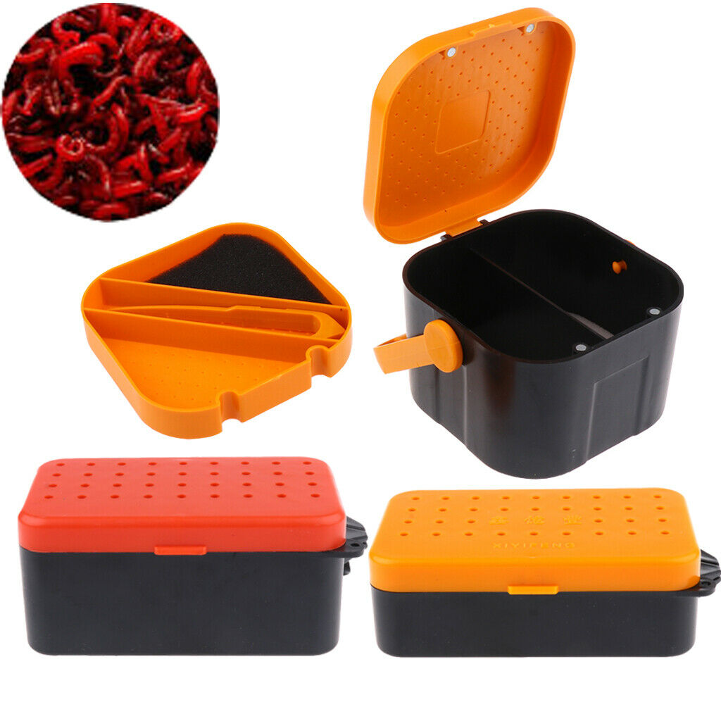plastic aquatic worm fishing suitcase bait lure container