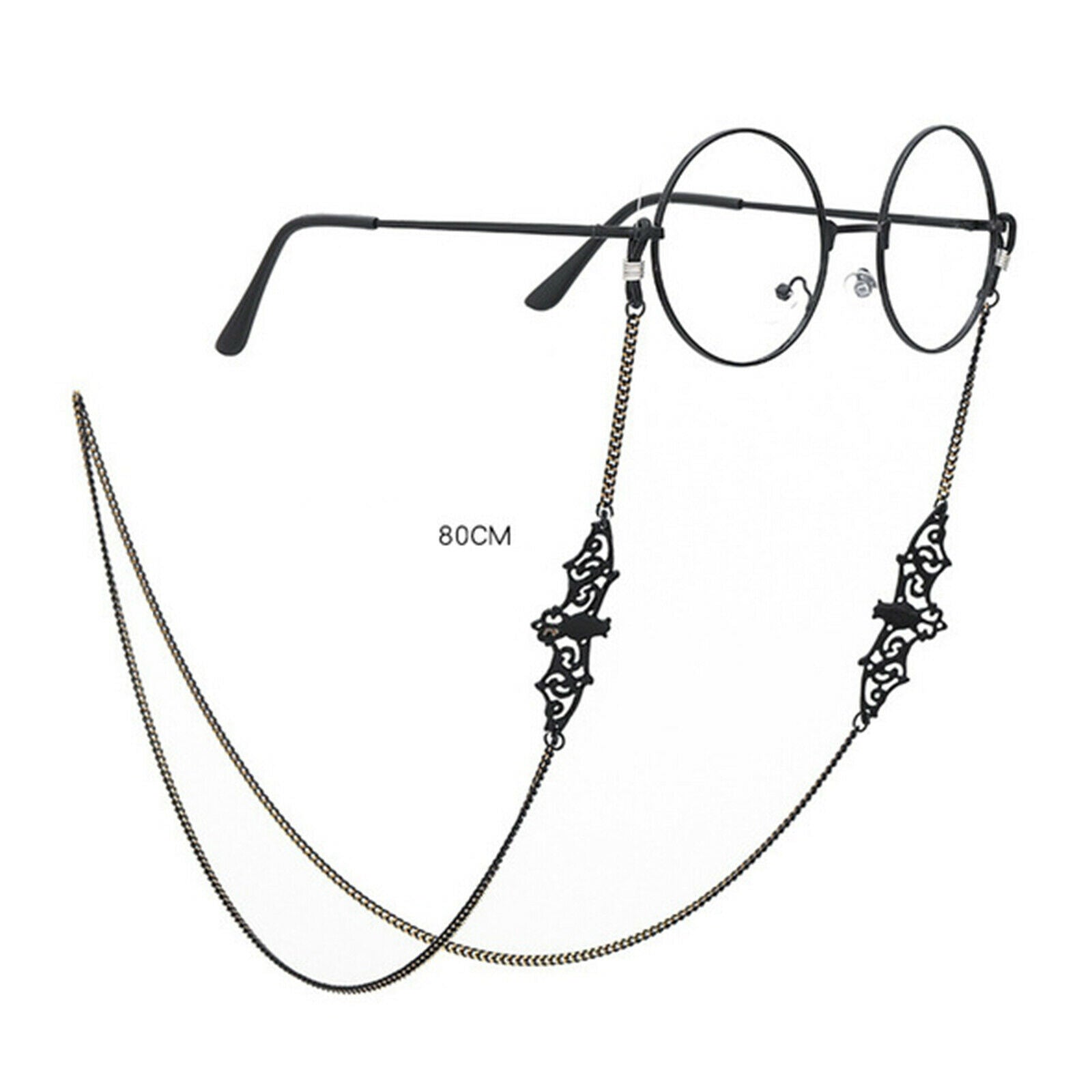 Metal Eyeglass Chain Black Bat Decor Eyewear Retainer Cord Glasses Chain