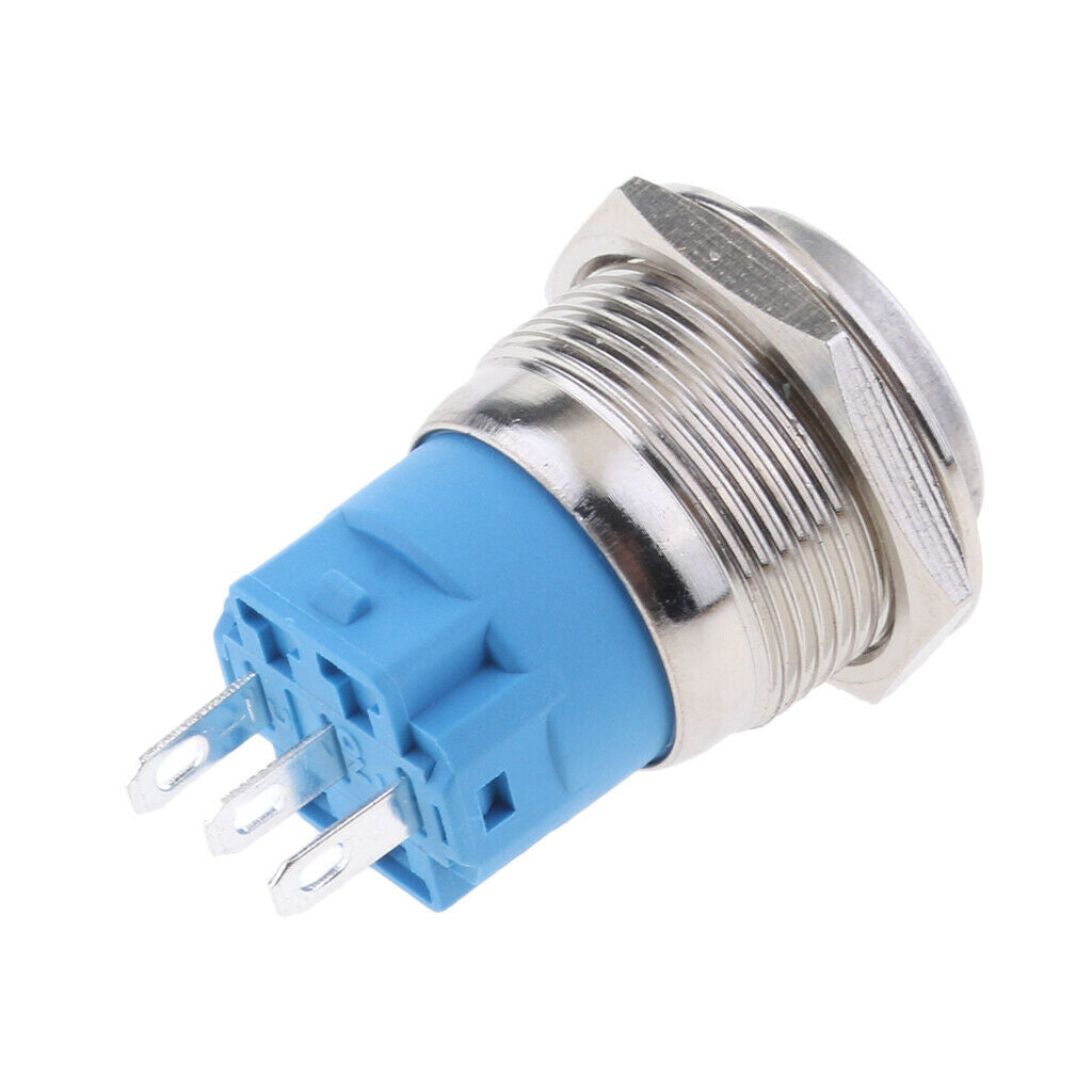 2x Waterproof Push Button Switch, 27mm Stainless Steel Pushbutton Switch LED